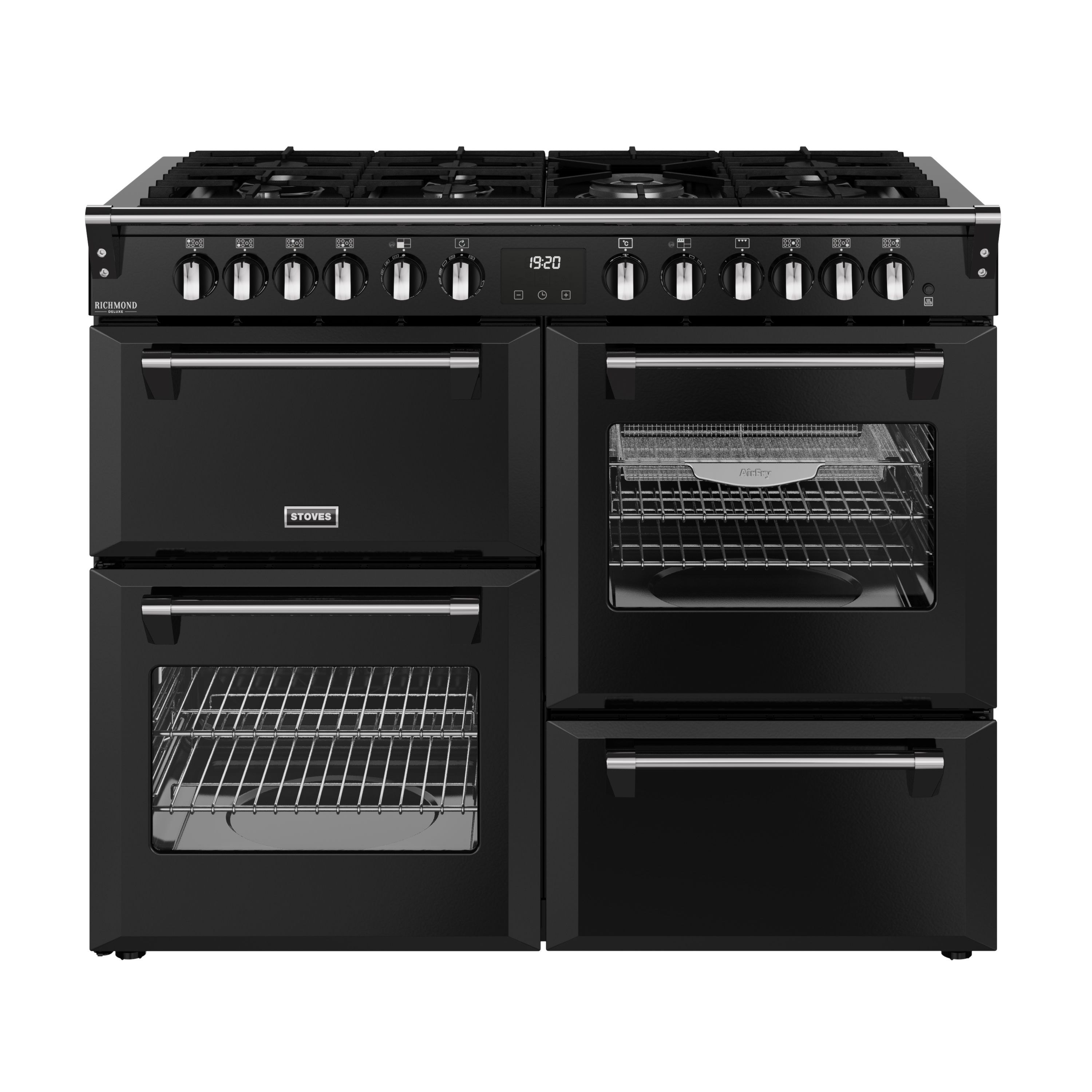 Stoves Range Cooker - 7 Gas Burners - Black