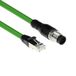 ACT Industrial 1.50 meter Sensor kabel M12A 8-polig male naar RJ45 male, Ultraflex SF/UTP TPE kabel, afgeschermd