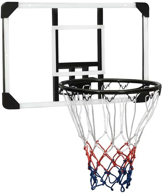 vidaXL VDXL Basketbalbord 71x45x2,5 cm polycarbonaat transparant