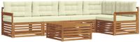 vidaXL Acacia Hout Loungeset Bank Natuurlijk en Crème