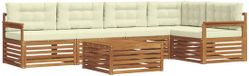 vidaXL Acacia Hout Loungeset Bank Natuurlijk en Crème