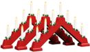 vidaXL Pont de bougies de Noël 3 pièces 7 LED Blanc chaud 39,5 x 5 x 29 cm