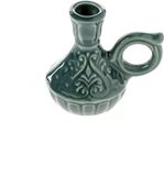 Danilovo Pitcher Kaarsenhouder, Keramische Kandelaar voor Dunne Kaarsen, Orthodoxe Kaarsenhouder, Ideaal voor Kaarsen tot Ø 1,1 cm (Groen)