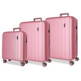 Movom Houten kofferset, roze, 55/68/78 cm