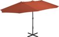 vidaXL Parasol met aluminium paal 460x270 cm terracotta