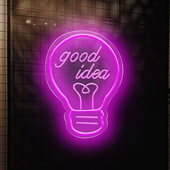 FDYD Goed idee neon teken-gloeilamp neon teken led neon licht "goed idee" neon muur teken opknoping neon letters lamp kunst aan de muur decor,Good idea