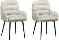 vidaXL Eetstoelen 2 stuks fluweel Crèmekleurig 59 x 59,5 x 90 cm