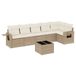 vidaXL 7-delige Loungeset met Kussens, Poly Rattan, Beige