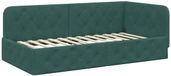 vidaXL Hoekbedframe Donkergroen Fluweel 100 x 200 cm