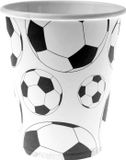 Santex Feest gobelets jetables - football - 10x pièces - 270 ml - blanc/noir - carton