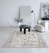 the carpet Mila – Klassiek glanzend vloerkleed met bloemenpatroon, geschikt voor woonkamer en eetkamer, crème beige met klassieke bloemen, 120 x 170 cm