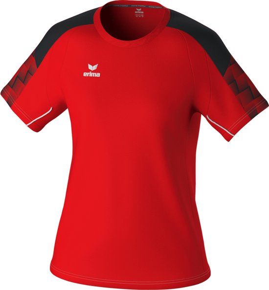 Erima Evo Star T-Shirt Dames - Rood / Zwart - Maat 38