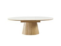 Chêne clair / céramique travertin table à manger extensible 6/8 personnes