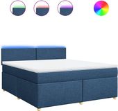 vidaXL Boxspring met matras stof blauw 180x200 cm