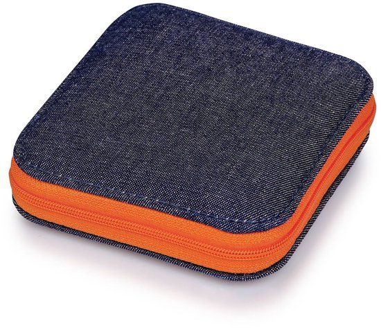Prym Naaiset in denim etui, roestvrij staal, oranje, eenheidsmaat