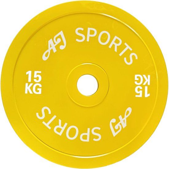 AJ-Sports Halterschijf 15 kg - 50 mm - Geel
