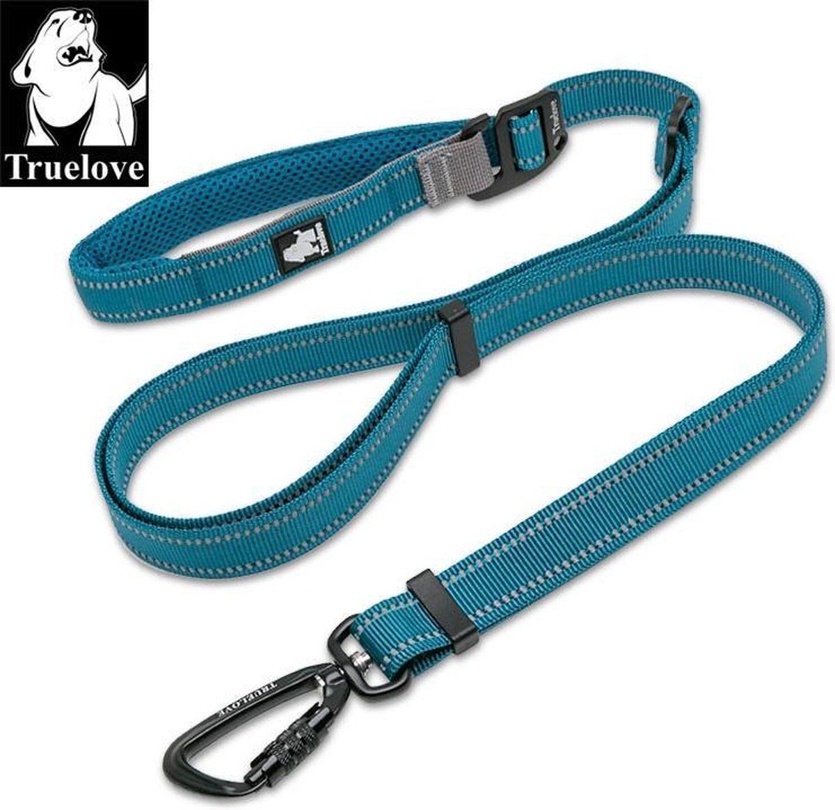 True Love hondenriem - Petrol Blauw - Nylon - Verstelbaar