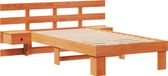 vidaXL Bedframe met hoofdeinde Wasbruin 90 x 200 cm Massief grenenhout