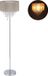 Relaxdays Lampe sur pied - Cristal - Gris - Tissu - Rétro - Classique