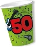 Dh Konzept Gmbh 20x stuks bekers papier fête 50 ans anniversaire vert - articles de fête âge
