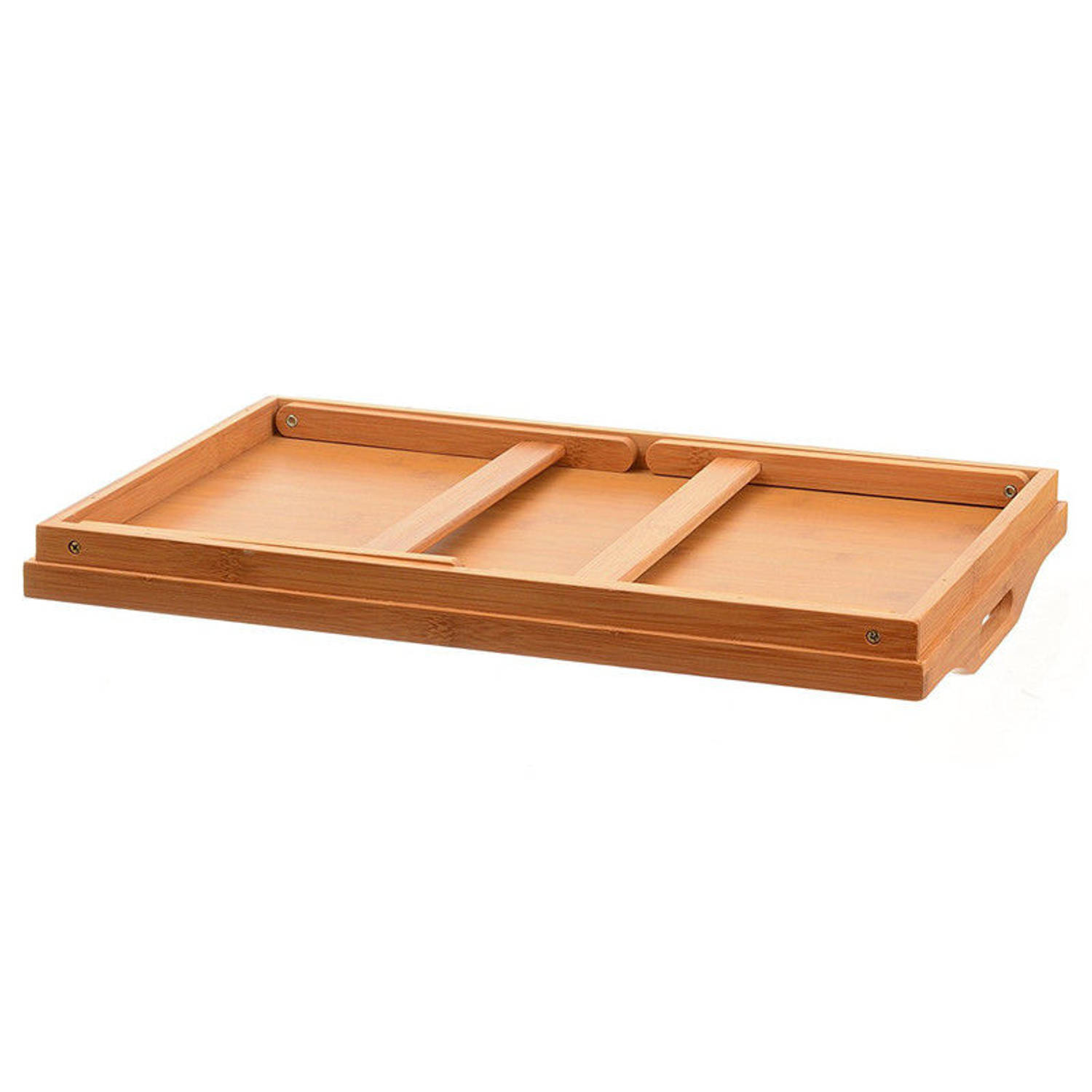 Decopatent Bamboe inklapbare bedtafel voor op bed met dienblad - Houten Bedtafelje - Laptoptafel - Ontbijt Bed - Bank dienblad
