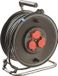 as-Schwabe Kabelhaspel, 50 m rubberen kabel, 3 stopcontacten, IP44, zwart