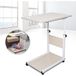 Table d'appoint table de canapé à hauteur réglable, table de café, table de lit mobile portable à roulettes table, pour ordinateur (érable blanc)