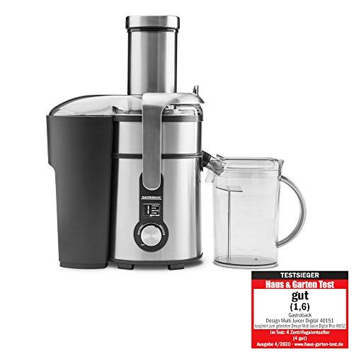 Gastroback Sapcentrifuge 40151 Design Multi Juicer Digital, 1300 Watt professionele motor, XXL - vulschacht (Ø 84 mm), 5 snelheden