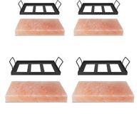 Pierre à sel BBQ Himalaya 30x20x3 cm avec plaque noire – 4 pièces
