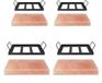 Pierre à sel BBQ Himalaya 30x20x3 cm avec plaque noire – 4 pièces