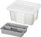 Sunware boîte de rangement plastique 24 litres transparent 42 x 33 x 22 cm avec couvercle et plateau organisateur