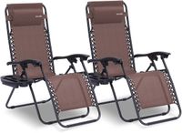 SereneLife Ligstoel set van 2 – Verstelbare Tuinstoel– Inklapbare Relaxstoel met Verwijderbare Kussens