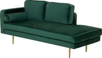 Beliani MIRAMAS Chaise Longue - Smaragdgroen Fluweel - Links