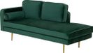 Beliani MIRAMAS Chaise Longue - Velours émeraude - Gauche