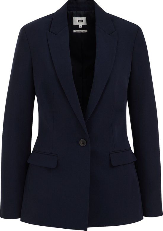 WE Fashion Marly Navy Blue Slim Fit Blazer for Women - Size 38