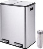Merkloos / Sans marque Relaxdays Prullenbak afvalscheiding - 60 liter (2x 30) - zilver