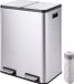 Merkloos / Sans marque Relaxdays Prullenbak afvalscheiding - 60 liter (2x 30) - zilver