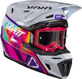 Leatt Moto 8.5 V26 Multikleur Roze Crosshelm met Bril - Helm