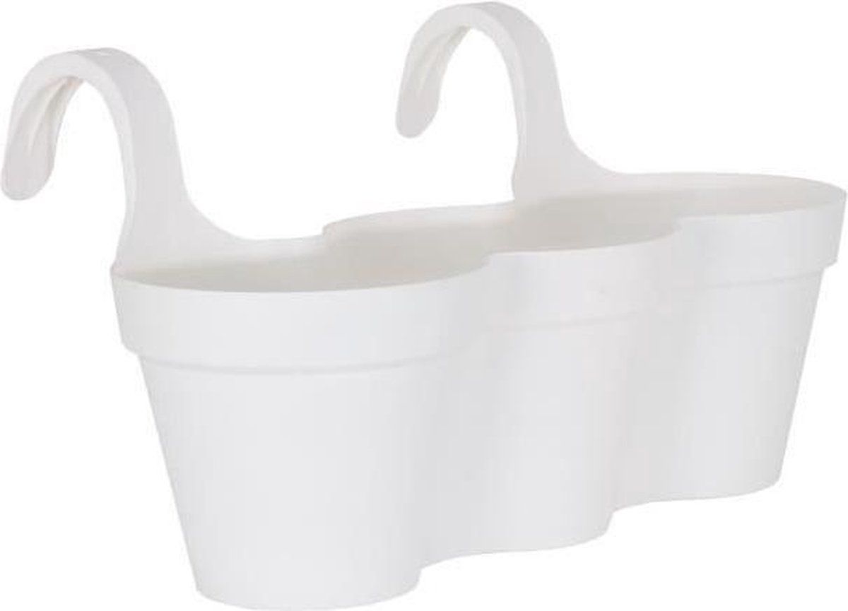artevasi Bloempot voor balkon Capri Individual - 30,5 x 54 x H 28 cm - 11 L - Wit