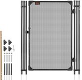 VEVOR Zwembadhek Poort, 1,2x0,75 m, Poort voor zwembadhek, kinderbeveiligingshek, veiligheidssets met metalen sluiting, 352 g/m² Teslin-PVC-weefsel, rondbuis, afsluitbaar, voor zwembaden, zwart