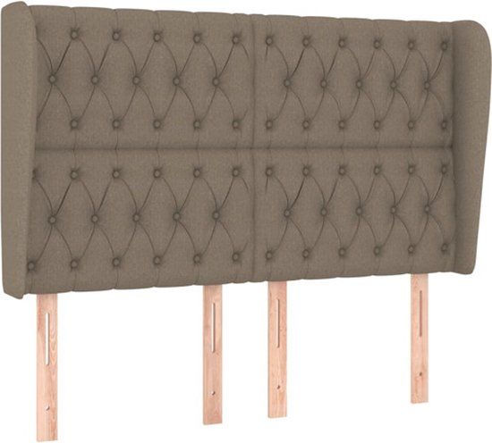 vidaXL Hoofdbord Stof Taupe 163x23x118/128 cm