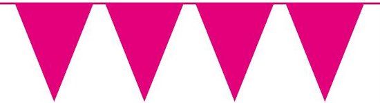 Folat - Vlaggenlijn XL Effen Magenta 10 meter - Valentijnsdag versiering
