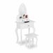 Relaxdays table de maquillage pour enfants, avec miroir & tabouret, HxLxP : 110 x 50 x 30 cm, pour enfants à partir de 3 ans, table de maquillage, blanc