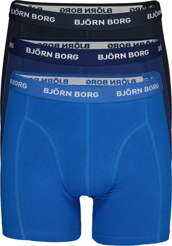 Björn Borg Bjorn Borg Boxers 3Pack Donkerblauw Lichtblauw - Maat XXL - Heren - Boxershorts