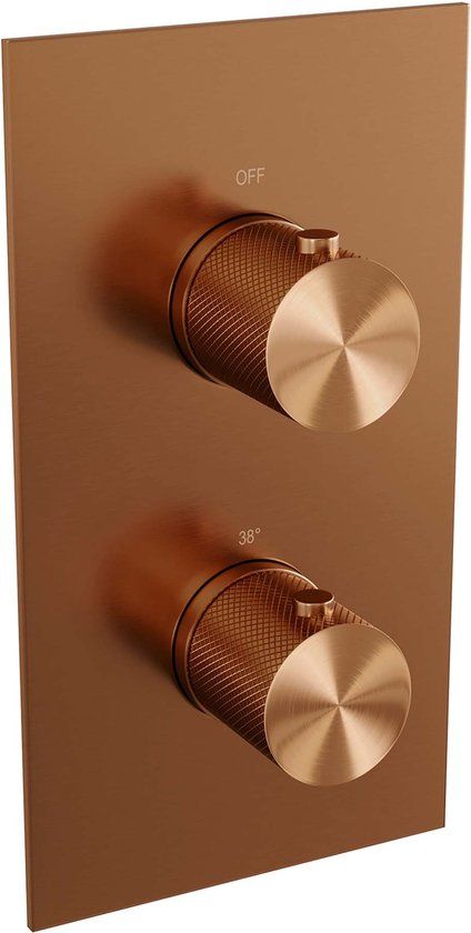 Brauer Copper Carving Thermostatische Inbouw Regendouche Set - Koper Geborsteld