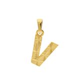 Lucardi Dames 14 karaat geelgouden letterhanger V