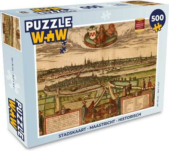 MuchoWow Puzzel Stadskaart - Maastricht - Historisch - Legpuzzel - Puzzel 500 stukjes - Plattegrond