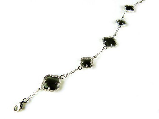 model 5 fiori armband in zilver donkergrijs