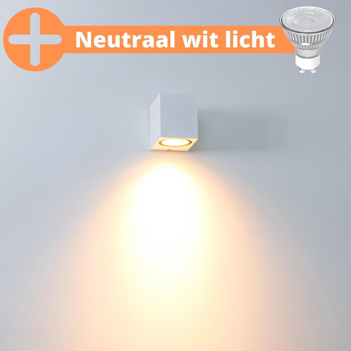 Proventa Proventa® Ambiance LED Muurlamp met Neutraal wit licht - Binnen & Buiten - Wit