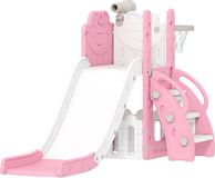 AIYAPLAY Kids Slide-HDPE-178L x 70B x 86H cm-Rosa